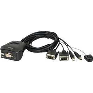 KVM Cable Switch 2-Port USB DVI KVM Switch ATEN
