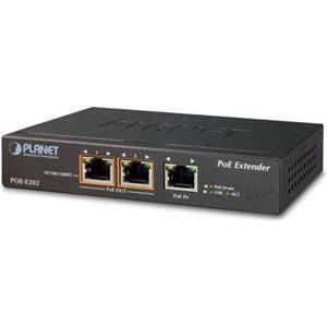 Planet 1-Port 802.3at 30w PoE to 2-Port 802.3af at Gigabit PoE Extender