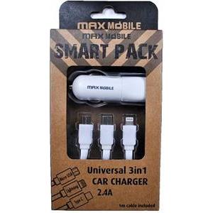 SMART PACK AUTO ADAPTER USB SC-198 2.4A+ 3u1 KABEL