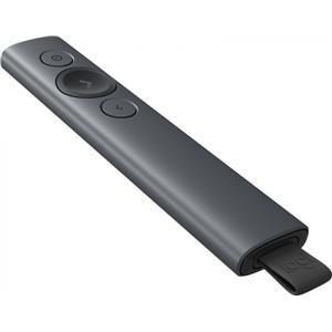 Presenter Logitech Spotlight, Bluetooth/RF, USB, 30 m, Grey