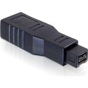 Adapter DELOCK, FireWire 9-pin (M) na FireWire 6-pin (Ž), crni