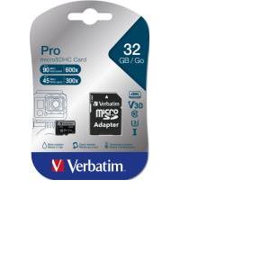 Memorijska kartica Verbatim Micro SD Pro (HC/UHS1) 32GB Class 10 Card + adapter