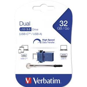Verbatim USB3.0/USB-C Store'n'Go Dual 32GB, crno-plavi