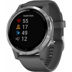 Sportski sat Garmin Vivoactive 4, senzor otkucaja, GPS, srebrni/sivi remen