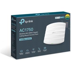 TP-Link EAP245 AC1750 bežična pristupna točka zidna/stropna (AP) 450Mbps/1300Mbps (2.4GHz/5GHz), 802.11a/b/g/n/ac, 1×G-LAN, podrška za PoE, 6×interna antena