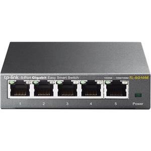 TP-Link TL-SG105E 5-port Gigabit Easy Smart preklopnik (Switch), 5×10/100/1000M RJ45 ports, metalno kučište