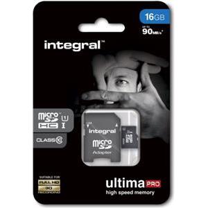 INTEGRAL 16GB MICRO SDHC class10 90MB / s MEMORY CARD + SD ADAPTER