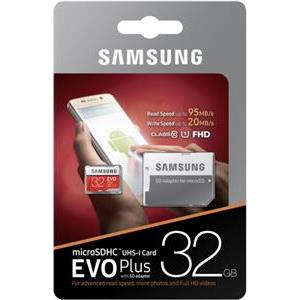 Samsung 32GB EVO + MICRO SDHC UHS-I class10 U1 FHD 95MB / s MEMORY CARD + SD ADAPTER