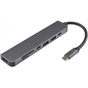 SBOX 7u1 adapter USB-C - HDMI/USB 3.0/SD+TF