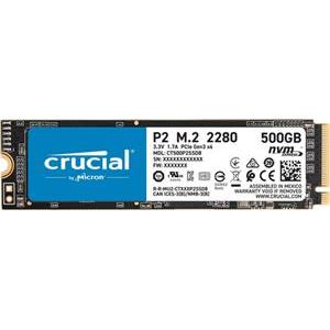 CRUCIAL P2 500GB SSD, M.2 2280, PCIe Gen3 x4, Read/Write: 2300/940 MB/s, Random Read/Write IOPS: 95K/215K