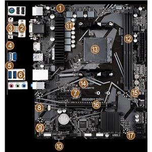 Matična ploča Gigabyte B550M S2H - 1.0 - Motherboard - micro ATX - Socket AM4 - AMD B550