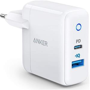 Kućni punjač ANKER PowerPort 2 1 PD i 1PIQ, USB-A i USB-C, bijeli