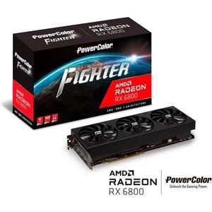 PowerColor TUL Video Card AMD Radeon 6800 Fighter 16GB, 256bit GDDR6 2155Mhz, PCI-E 4, 3x DP, HDMI, Triple Fan, 2.5 slot