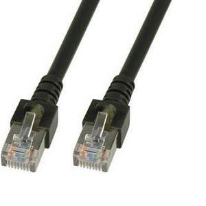 SF/UTP prespojni kabel Cat.5e PVC CCA AWG26, crni, 0,5 m