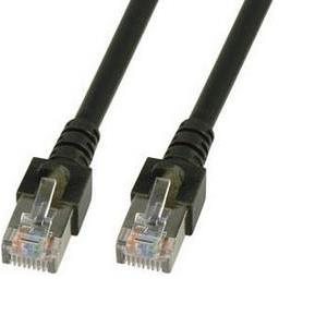 SF/UTP prespojni kabel Cat.5e PVC CCA AWG26, crni, 3,0 m