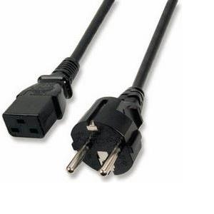 Kabel za napajanje, IEC320 C19 Ž ravni -> Schuko M ravni 3,0m, crni