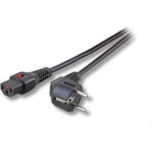 Kabel za napajanje, IEC320 C13 Ž ravni LOCK -> Schuko M kutni 2,0 m, crni