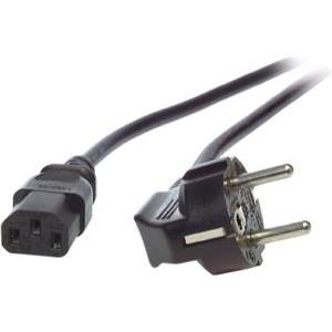 Kabel za napajanje, IEC320 C13 Ž ravni -> Schuko M kutni 5,0m, crni