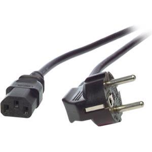 Kabel za napajanje, IEC320 C13 Ž ravni -> Schuko M kutni 3,0 m, crni