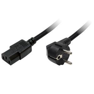 Kabel za napajanje, IEC320 C13 Ž ravni -> Schuko M kutni 1,8 m, crni