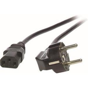 Kabel za napajanje, IEC320 C13 Ž ravni -> Schuko M kutni 0,5 m, crni
