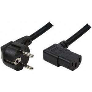 Kabel za napajanje, IEC320 C13 Ž kutni -> Schuko M kutni 1,8m, crni