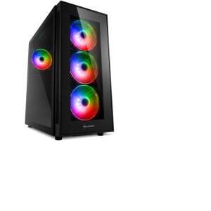 Sharkoon TG5 PRO RGB Midi Tower ATX kućište, bez napajanja, prozirna prednja/bočna stranica, prednji/stražnji ventilatori 4×120mm, crno