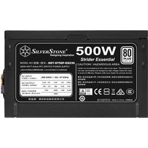 SilverStone Strider Essential Series, 500W 80 Plus 230V EU ATX PC Power Supply, Low Noise 120mm