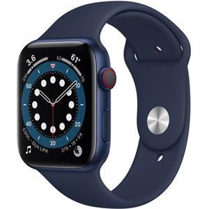 Apple Watch Series 6 GPS + Cellular, 44mm Blue Aluminium Case with Deep Navy Sport Band - Regular