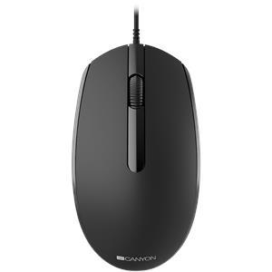 Canyon Wired optical mouse with 3 buttons, DPI 1000, with 1.5M USB cable, black, 65*115*40mm, 0.1kg