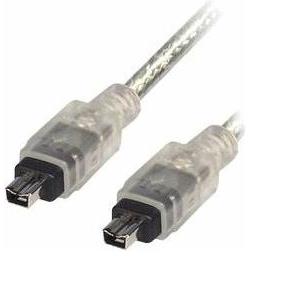 Transmedia Firewire 4 pin plug to 4 pin, 3m transparent