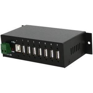 StarTech.com 7-Port Industrial USB 2.0 Hub with ESD & 350W Surge Protection - Mountable - Multiport Hub (ST7200USBM) - hub - 7 ports