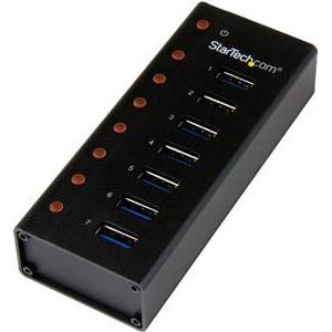 StarTech.com 7 Port USB 3.0 Hub (5 Gbps) - Metal Enclosure - Desktop or Wall Mountable - Rugged & industrial Powered USB Expander and Splitter Hub (ST7300U3M) - hub - 7 ports