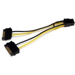 6in SATA Power to 6 Pin PCI Express Video Card Power Cable Adapter - SATA to 6 pin PCIe power - power cable - 15 cm
