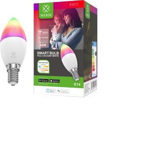 WOOX WiFi Smart LED RGB+CCT žarulja E14, 5W, 470lm, 2700K-6500K dimabilna, WooxHome app, glasovna kontrola - Alexa & Google Assistant (R9075)