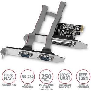 AXAGON PCEA-PSN PCI-Express Adapter,1x Parallel+2xSerial+LP