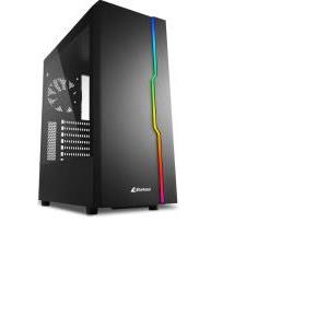 Sharkoon RGB SLIDER Midi Tower ATX kućište, prozirna bočna stranica, stražnji ventilator 120mmi, bez napajanja, crno