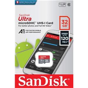 SANDISK MEMORIJSKA KARTICA MicroSDHC ULTRA 120MB/s 32GB