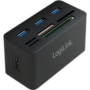 HUB All-in-One CardReader LogiLink SuperSpeed 3xUSB microSD/SD passiv Black