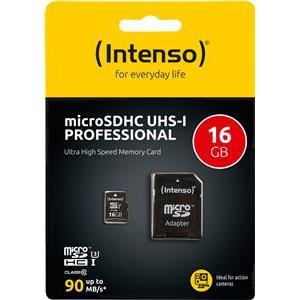 Intenso 16GB microSDXC UHS-I Class 10 Pro 90MB / s memory card