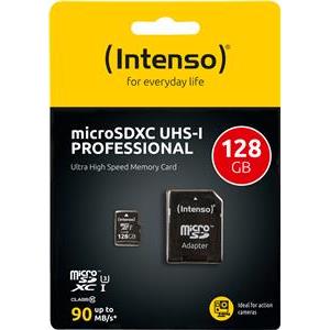 Intenso 128GB microSDXC UHS-I Class 10 Pro 90MB / s memory card