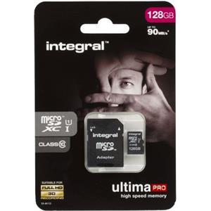 128GB Integral Ultima Pro microSDXC CL10 (90MB/s) High-Speed Memory Card w/Adapter