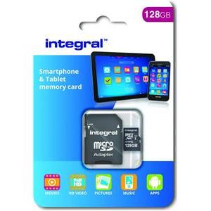 INTEGRAL 128GB SMARTPHONE & TABLET MICRO SDXC class10 UHS-I U1 80MB / s MEMORY CARD + SD ADAPTER