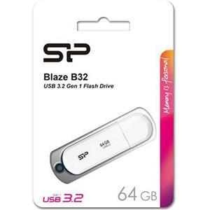 SP USB 3.2 FLASH DRIVE BLAZE B32 64GB WHITE