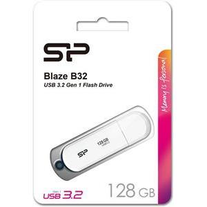 SP USB 3.2 FLASH DRIVE BLAZE B32 128GB WHITE