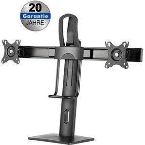 Transmedia Height adjustable desk stand for 2x flat screens with spring system