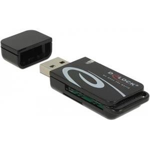 Čitač memorijskih kartica DELOCK USB 2.0, SD i MicroSD, crni