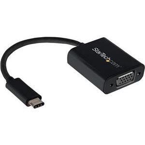 StarTech.com USB-C to VGA Adapter - Black - 1080p - Video Converter For Your MacBook Pro - USB C to VGA Display Dongle (CDP2VGA) - external video adapter - black