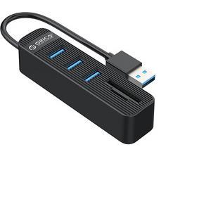 USB hub 3-port USB 3.0, card reader, 0.15 m, black, ORICO TWU3-3AST