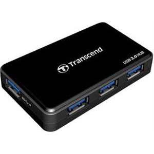 HUB 4Port Transcend HUB3 SuperSpeed aktiv mit Netzteil Black